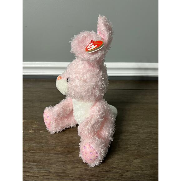 Vintage TySilk 2005 Eggsworth the Pink Easter Bunny Plush - Picture 2 of 6